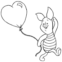 A coloring page of winnie the pooh - piglet